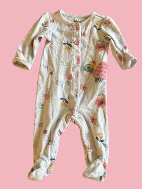 Child of Mine Full Button Turtle Decal Footie Pajamas